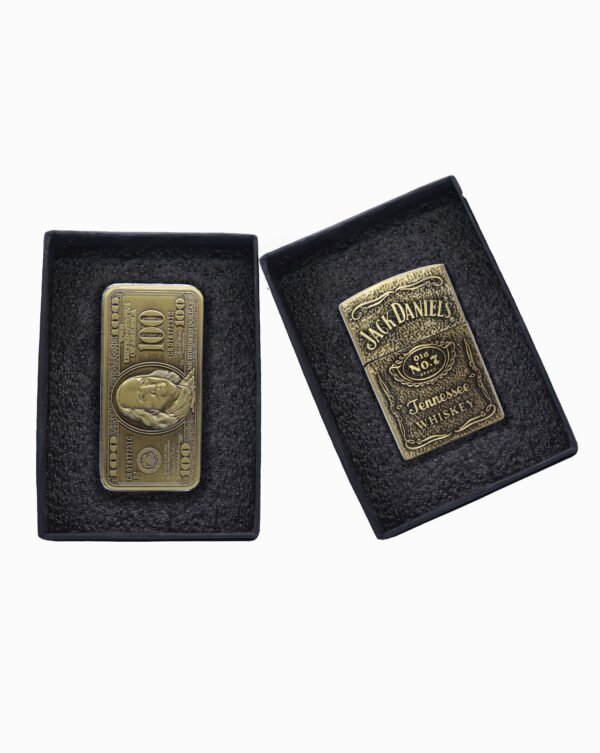 ( Pack Of 2 ) 100 Doller Lighter + Jack Danial’s (Gold)