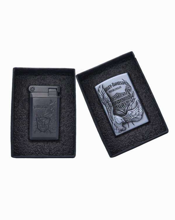 ( Pack Of 2 ) Transformer Lighter ( Grey ) + Harley Davidson Lighter (Silver)